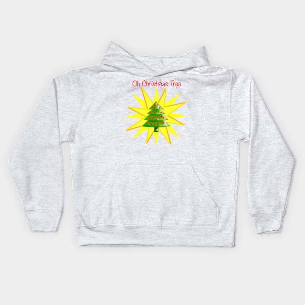 Oh Christmas Tree Kids Hoodie by CATiltedArt